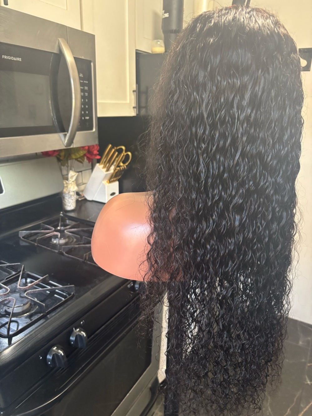 Human Hair Lace Front Wig - Natural Black Deep Wave - Picture 4 of 6